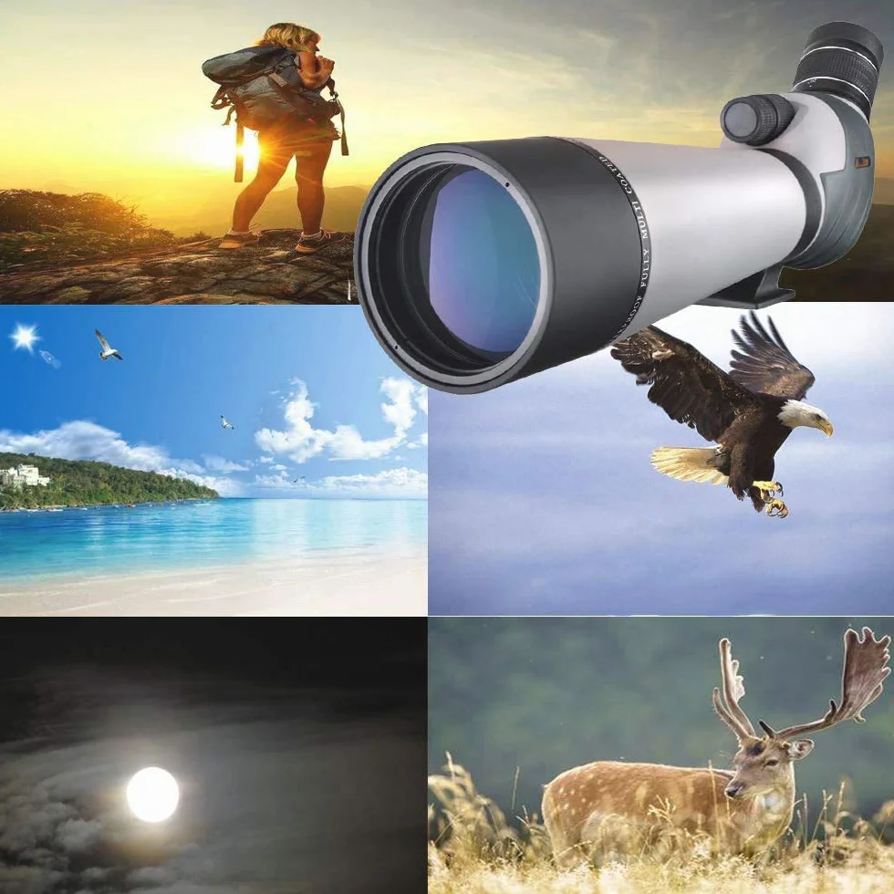 Landove Telescopio impermeable para observación de aves, tiro con arco, actividades al aire libre, con trípode y adaptador de Digiscoping, obtén la belleza en la pantalla