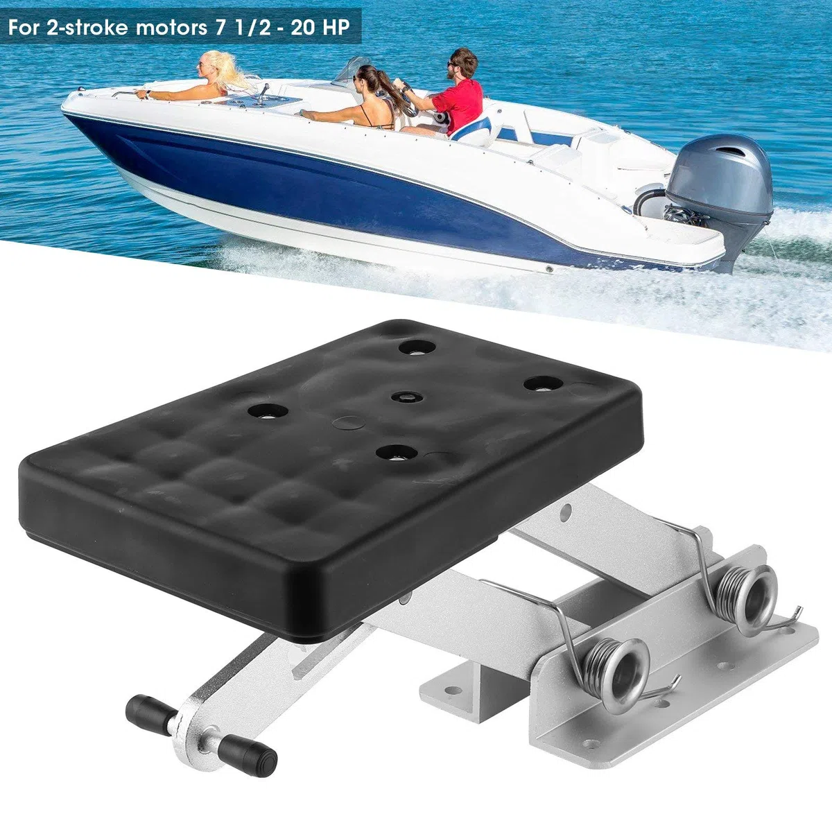 Akozon Soporte del motor fuera de borda Construcción de aluminio anodizado Montaje ajustable para motores auxiliares Kicker de 2 tiempos y