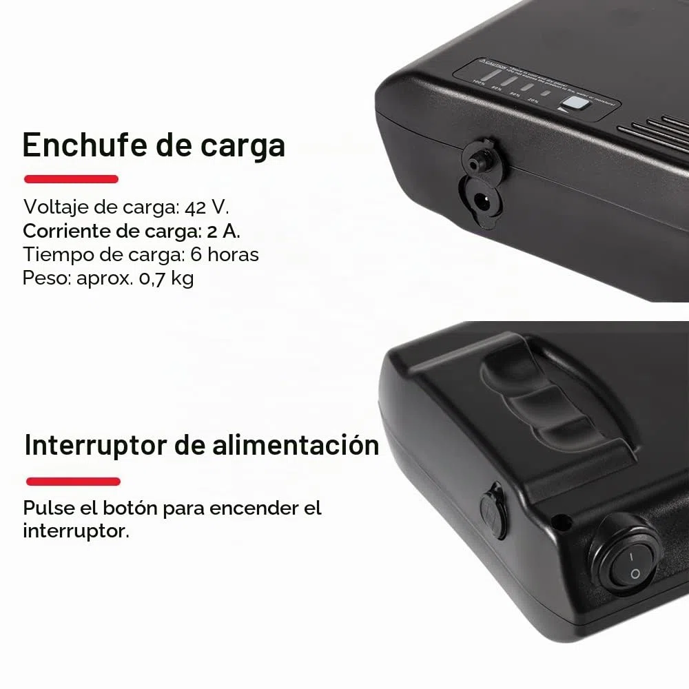 SEASON Batería 36V Bicicleta eléctrica de Recambio 10.4Ah E-Bike Lithium-Ion Battery para MIFA Zündapp, Sistema de propulsión Bafang o Ansmann