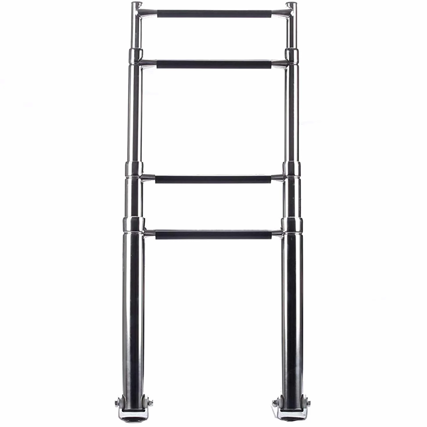 FreeTec 4 Steps Telescoping Ladder, Escalera de Barco Marina de Natación Telescópica Inoxidable con Manija Incorporada