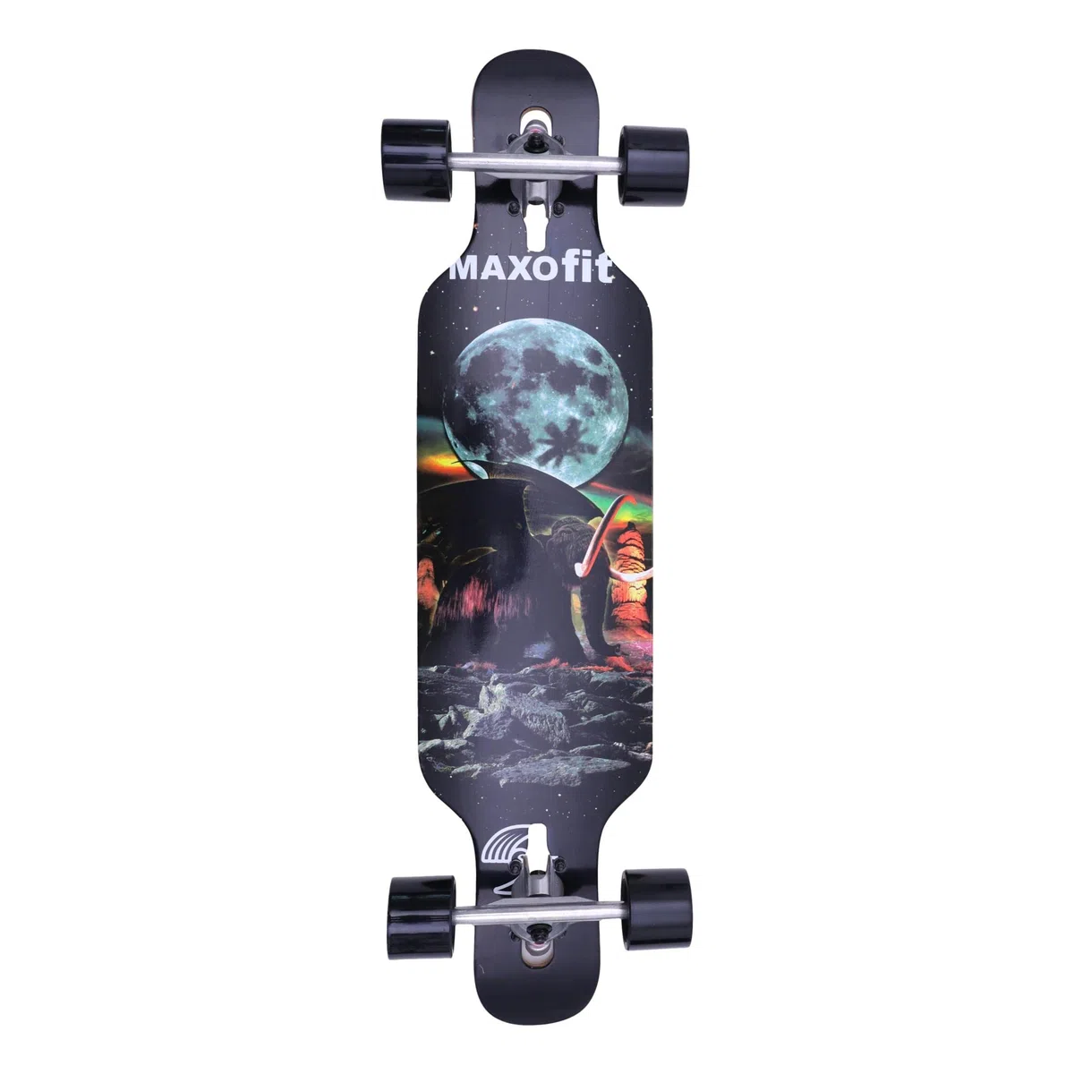 Longboard Completo MAXOFIT 36" de 92 cm para Freestyle, Freeride y Cruising con Eje de Aluminio, Ruedas de Alta Velocidad y Fácil Manejo para Adolescentes y Adultos Principiantes y Profesionales