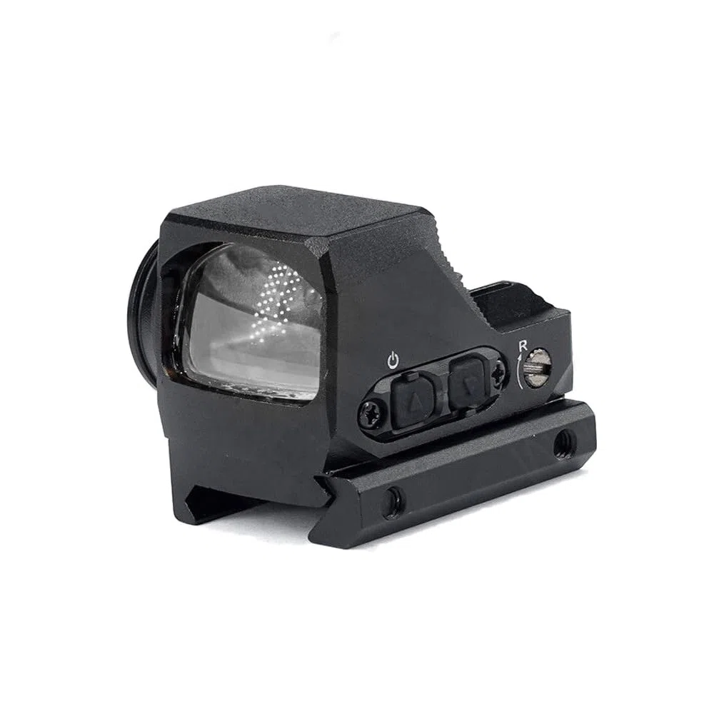 R-X - Mira de punto verde de 1 x 24 mm con mira trasera de fibra óptica y soporte de riel Picatinny para pistola de caza, Shake Awake