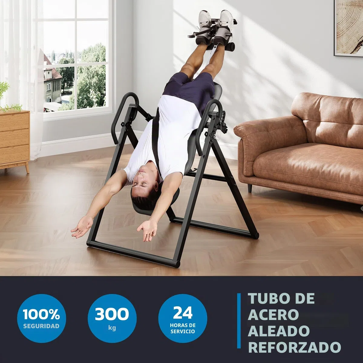 YOLEO Gravity Tabla de inversión Plegable con Bloqueo de Seguridad, Entrenador de Gravedad con Soporte Lumbar para Terapia para aliviar el Dolor