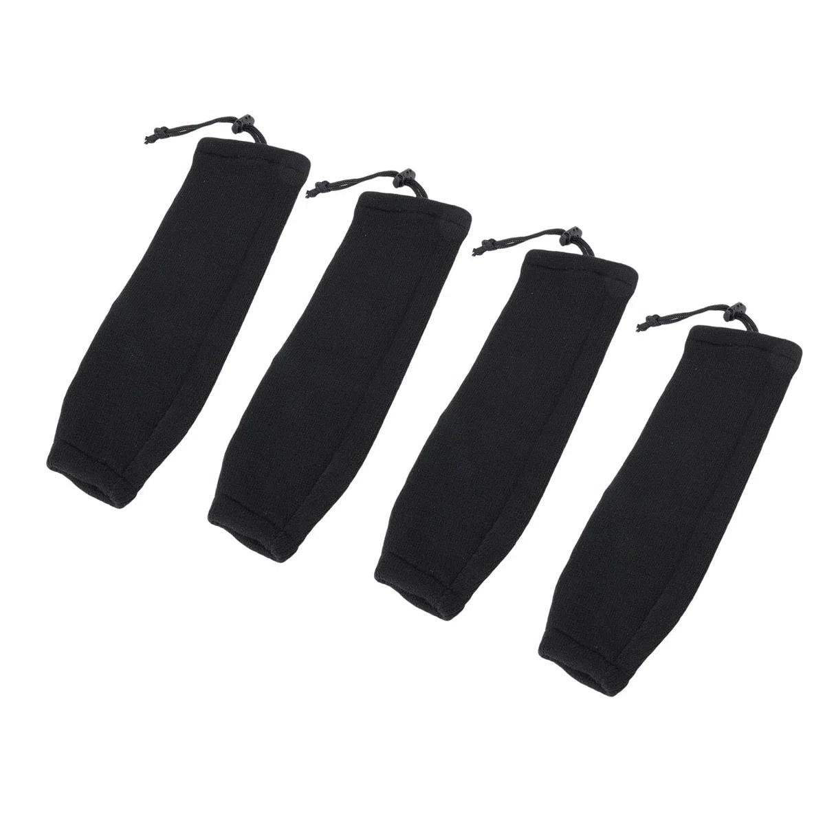 Fundas para Parachoques de Barcos, 4 Unidades, Protección Elástica de Punto Negra Duradera para Parachoques Tubo Cuerda Central y Doble Ojo, 20 X 63 Cm, Ideal Barcos