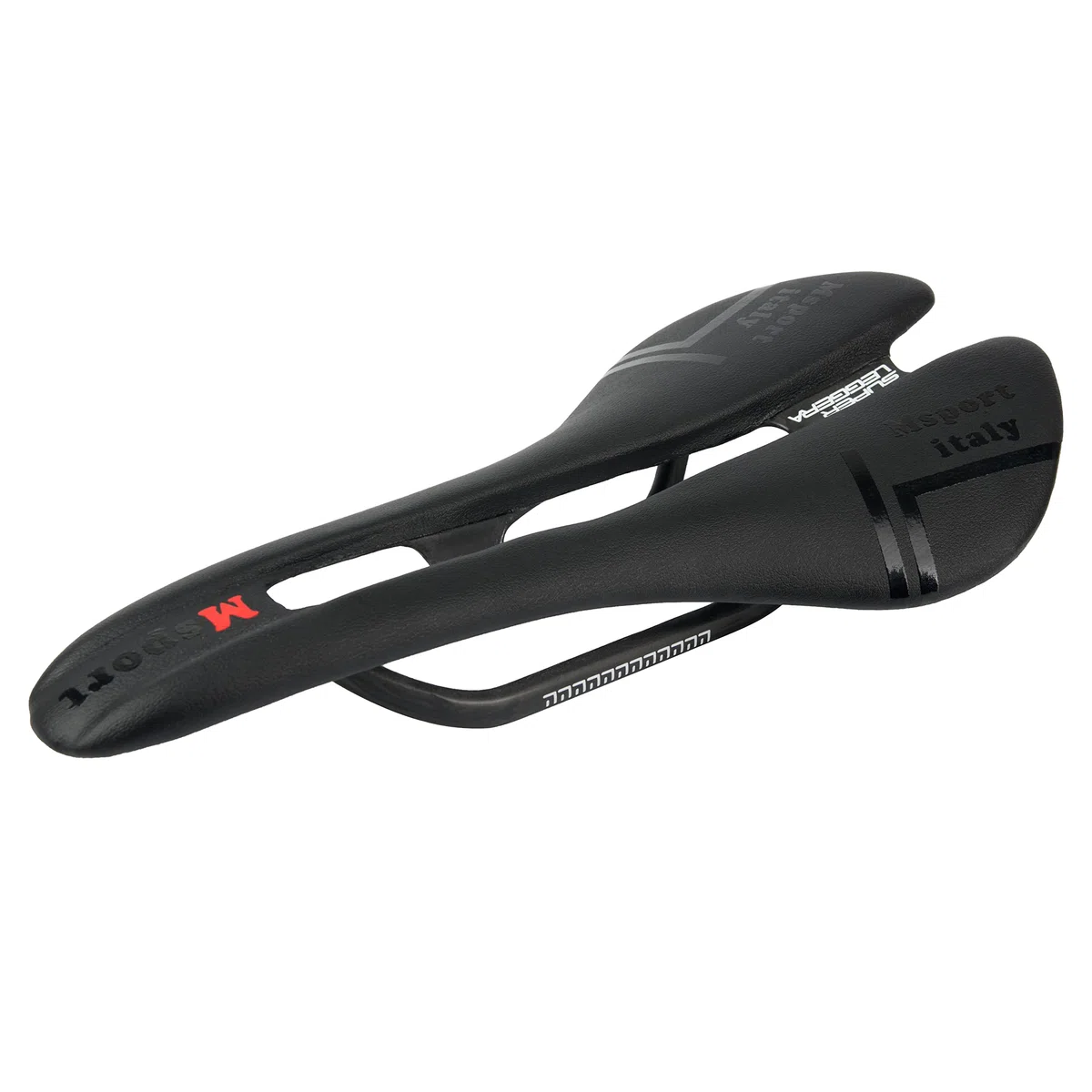 Msport Sillín de bicicleta de fibra de carbono para bicicleta de carretera y MTB súper ligero (negro)