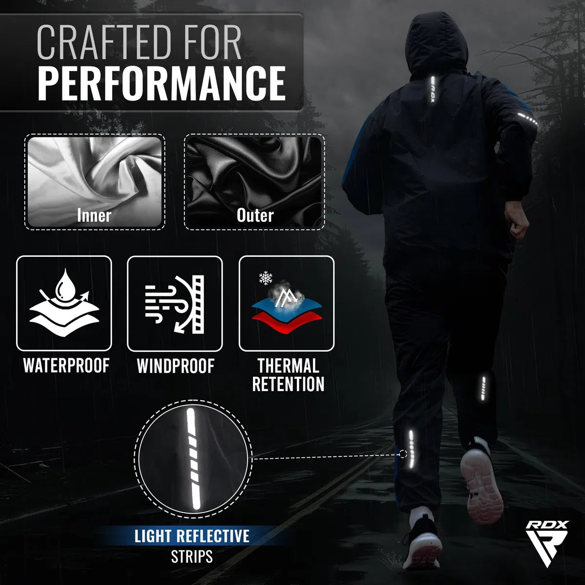 RDX Traje Sauna Mujer Hombre Adelgazante, Reach Oeko Tex 100 Certificado, Sudor Chándal con Capucha, Trajes de Sudoración Deportiva Fitness Boxeo Yoga Running Gimnasio, Conjunto de Pantalón Superior