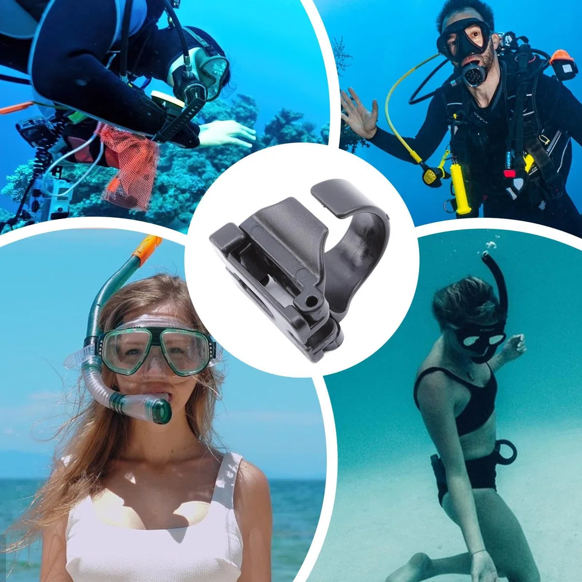 Genérico Hebilla del Tubo de respiración de Buceo: Gafas de Snorkel de Clip de colgación automática Conveniente | Equipo de Snorkel de | Seguro Adjunto para Dividir y Nadar