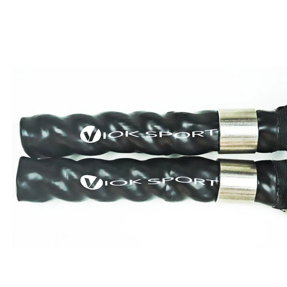 Cuerda de Batalla Viok Sport 9 Metros Negra - Battle Rope Recubierta para Entrenamiento Funcional de Alta Intensidad en Interiores y Exteriores