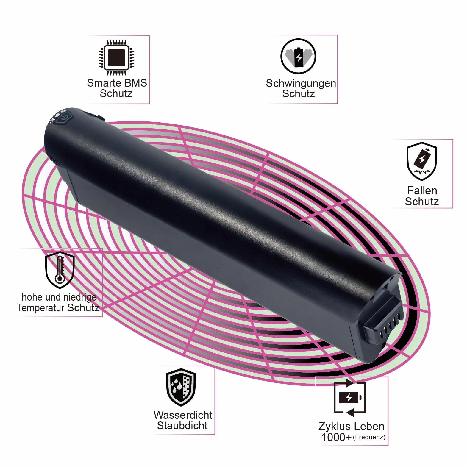 Batería para Bicicleta eléctrica 36 V 13 Ah 16 Ah 18 Ah Recambio para MileTrail1 para Bicicleta eléctrica HillMiles Mountain para MileCity1 Batería de Recambio con Cargador (36V 13Ah)