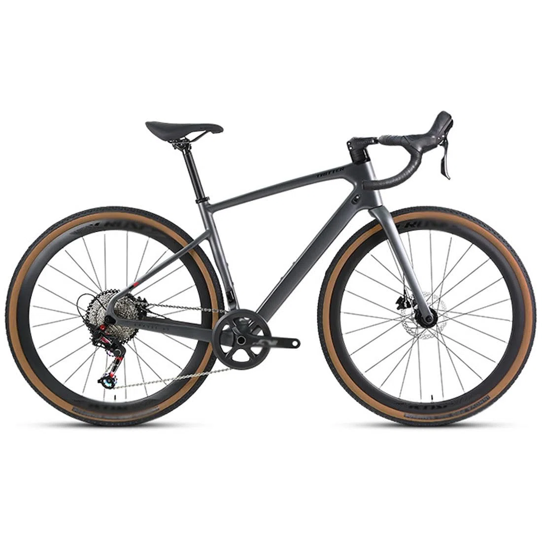 Gravel Cuadro De Bicicleta De Carretera Carbono 700C 45/48/51/54CM Cuadro Freno Disco Delantero 12x100mm Trasero 12x142mm Cuadro Con Eje Pasante Enrutamiento Interno Ligero ( Color : Dark gray , Size