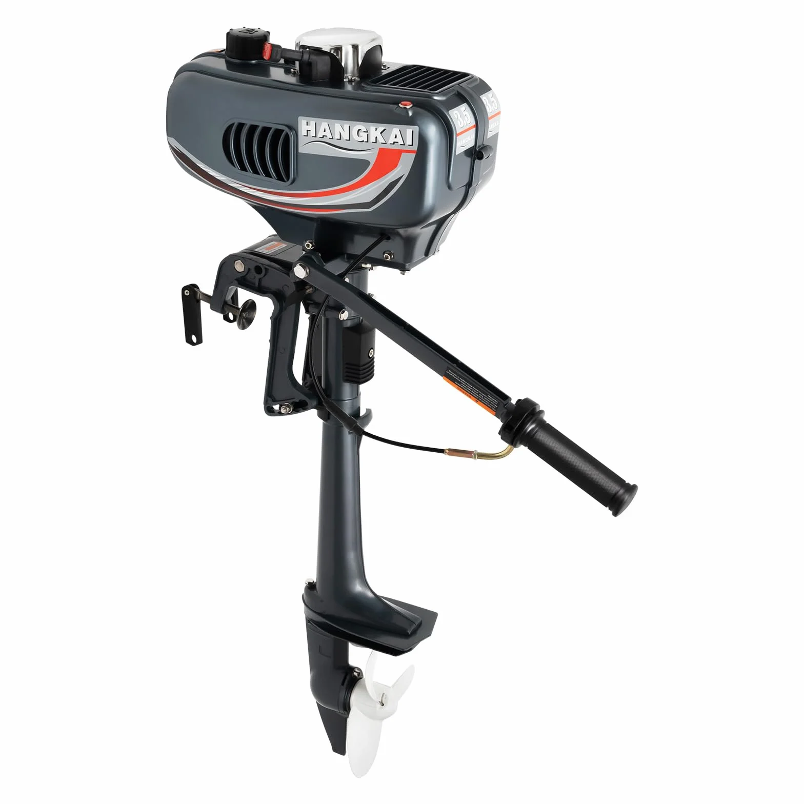 MINRS Motor fuera de borda de gasolina 3,5 CV 2 tiempos 49cc Motor de barco de pesca Profi Motor fuera de borda, medio enfriamiento por agua medio enfriamiento por aire, ahorro de combustible