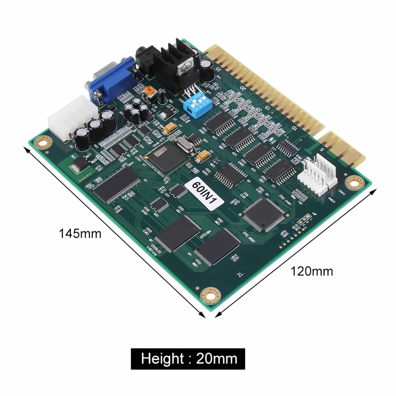 Tablero de Juegos Multijuegos Retro 80s 90s Compatible Jamma para PCB VGA CGA Ideal para Jugadores Clásicos Vintage