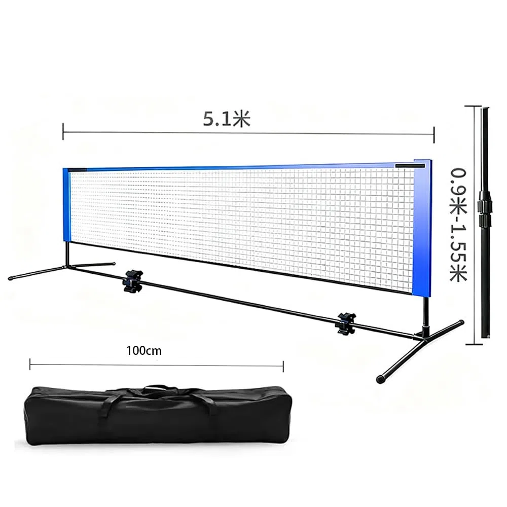Red Voleibol,Altura Ajustable hasta 5,1 Metros, con Bolsa Portátil, Fácil De Instalar y Desmontar, Adecuado para Diversos Entornos, Ideal para Deportes como Tenis, Pickleball y Voleibol.