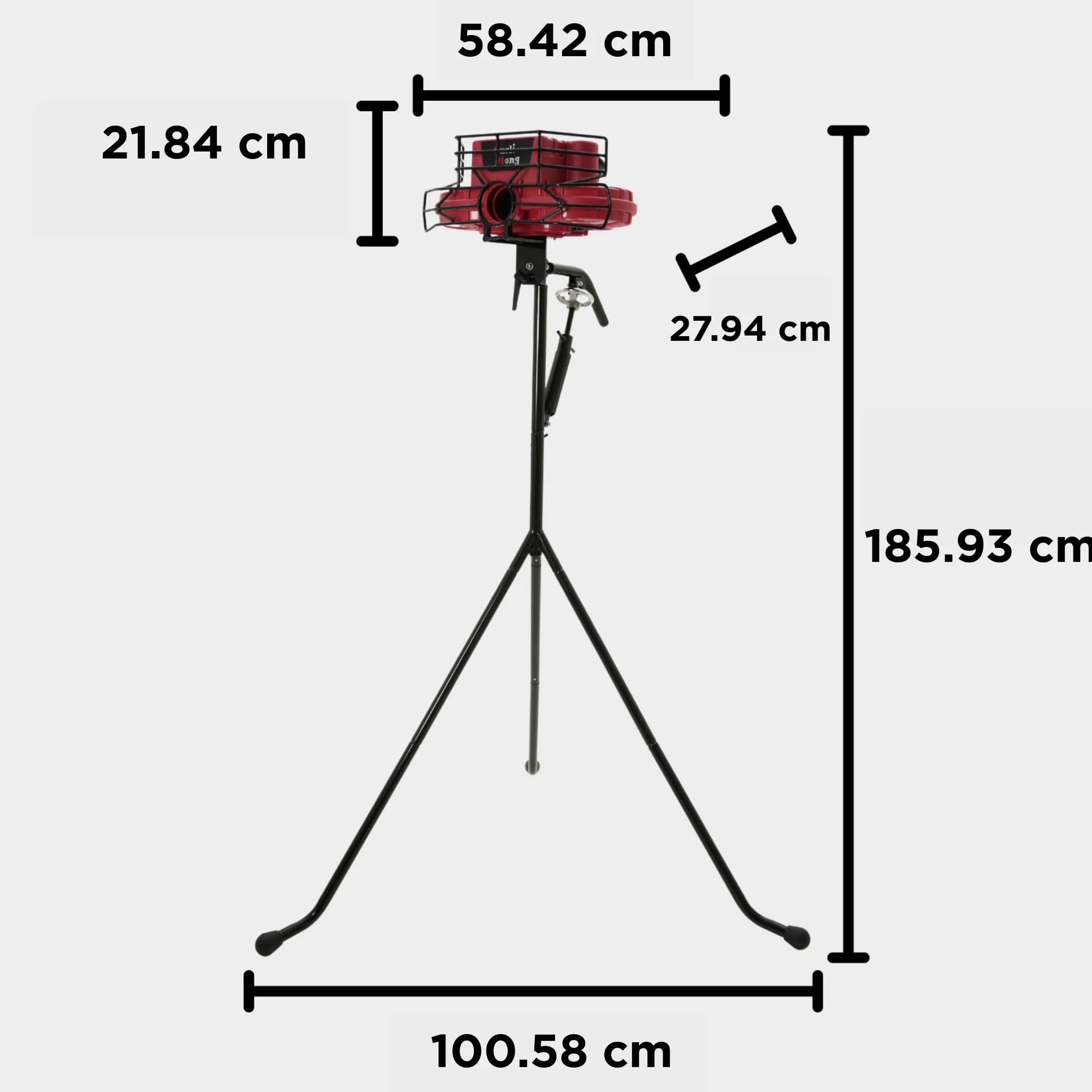 Furlihong 737BHA Lanzadora 2 en 1 para Béisbol y Críquet – Ángulo y Velocidad Ajustables, Ruedas Dobles, 30–95 mph, Lanza Varios Tipos de Pitches, Incluye 3 Pelotas