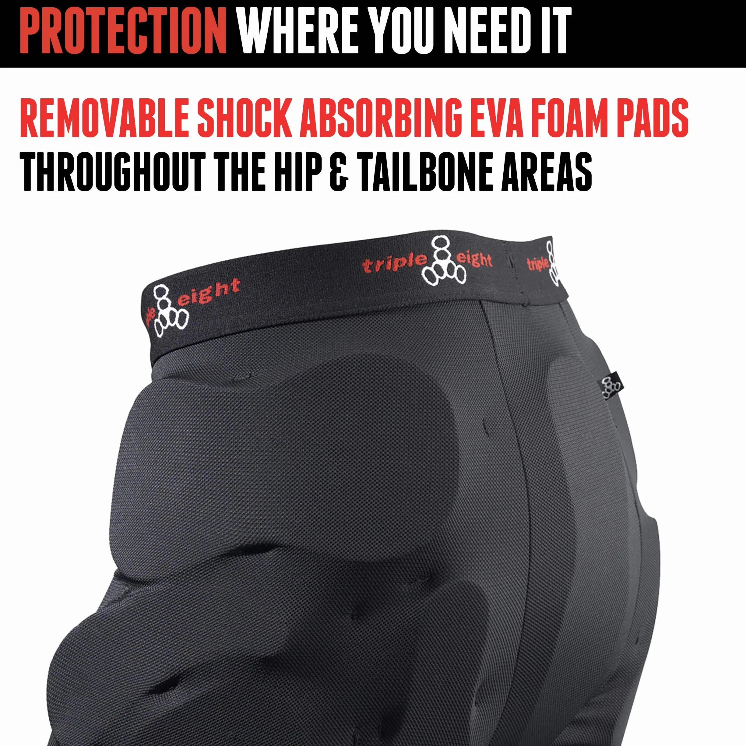 Triple Eight Pantalones Cortos Unisex Bumsaver Skateboarding