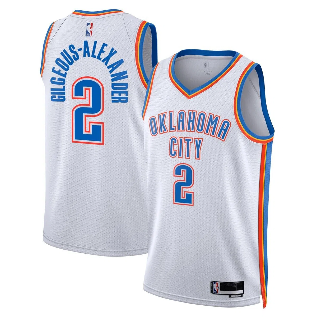 Outerstuff Shai Gilgeous-Alexander Oklahoma City Thunder NBA Kids Youth 8-20 Association Edition - Camiseta blanca Swingman