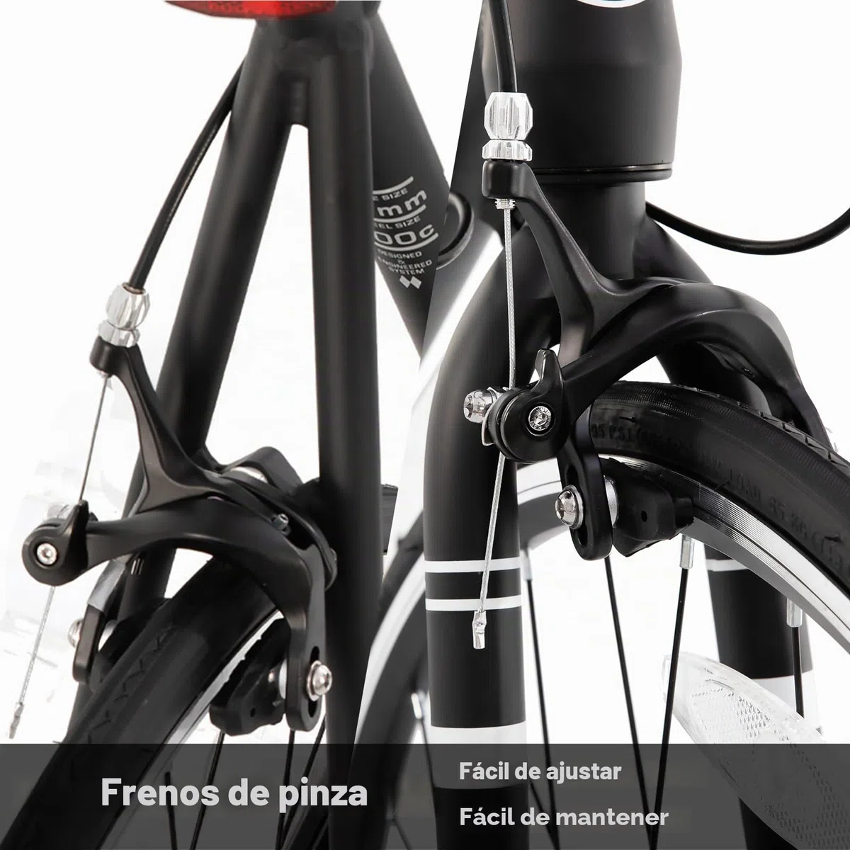 HILAND Alliance Bicicleta de Carretera 28 Pulgadas, 14 Velocidades, Cuadro de Aluminio de 49/53/57 cm para Hombre y Mujer, 700C Bicicleta para Uso Diario para Adultos, Negra/Blanca