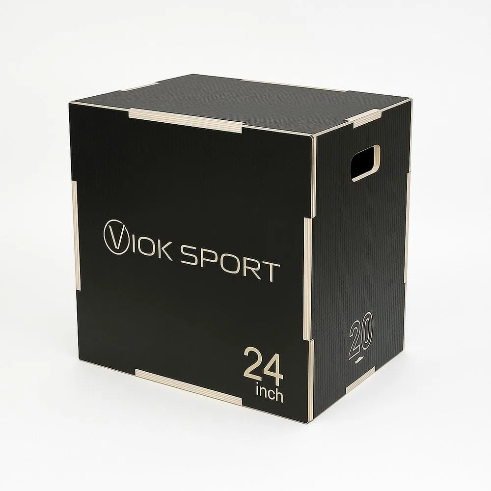 VIOK SPORT Cajón de Salto Pliométrico Negro – para Entrenamiento Funcional, Cross Training y Fitness