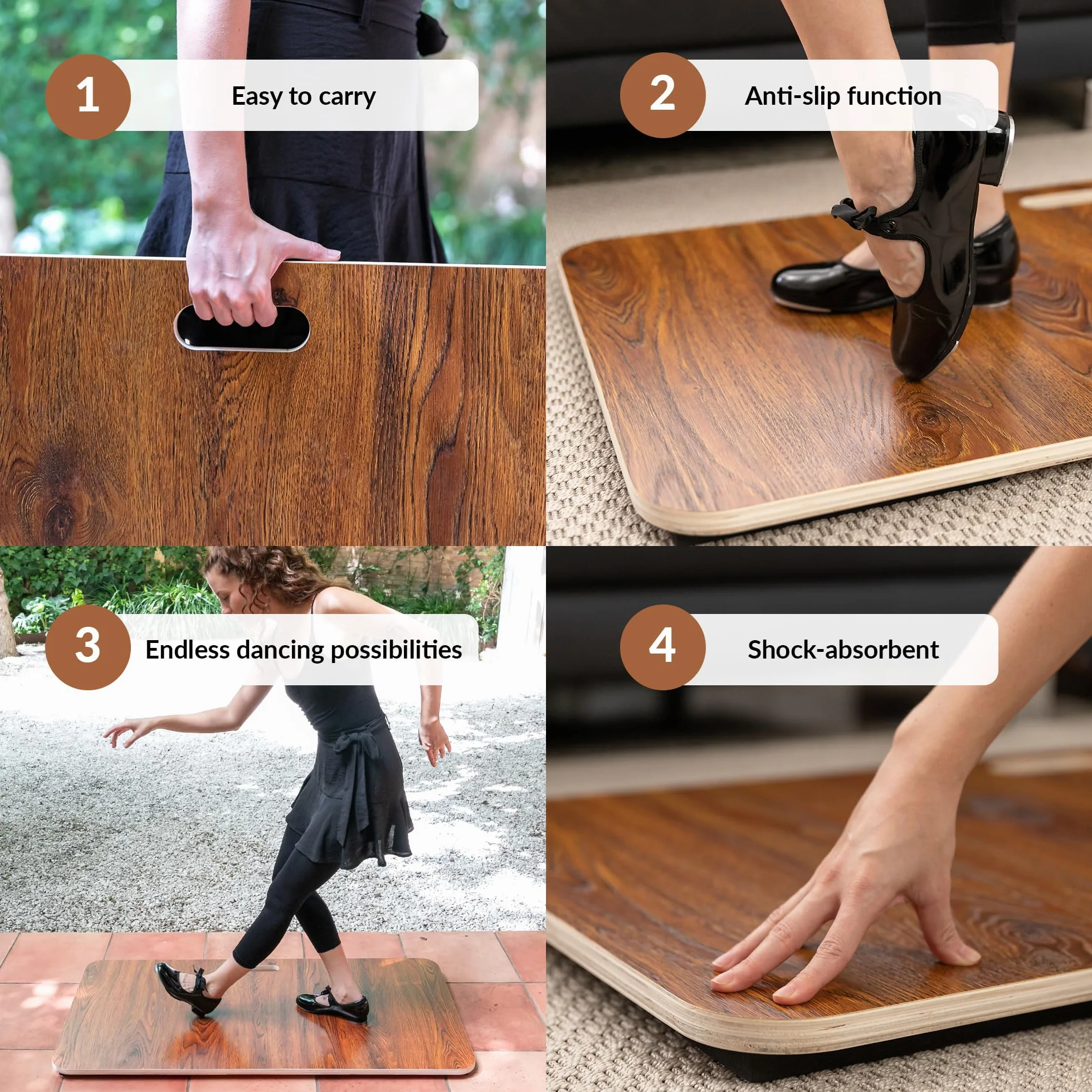 Tablón para Tap Dance | Tablón de Baile Tap Portátil | Suelo de Baile Acolchado para Cualquier Superficie | Suelo de Práctica para Tap Dance para Casa y Estudio | Ideal para Bailarines Percusivos
