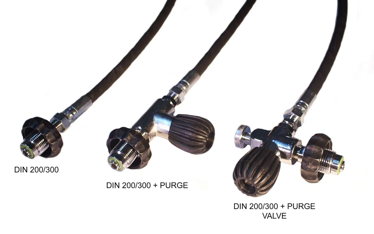 Conector Botella Buceo DIN200/300 A 1/4" BSP