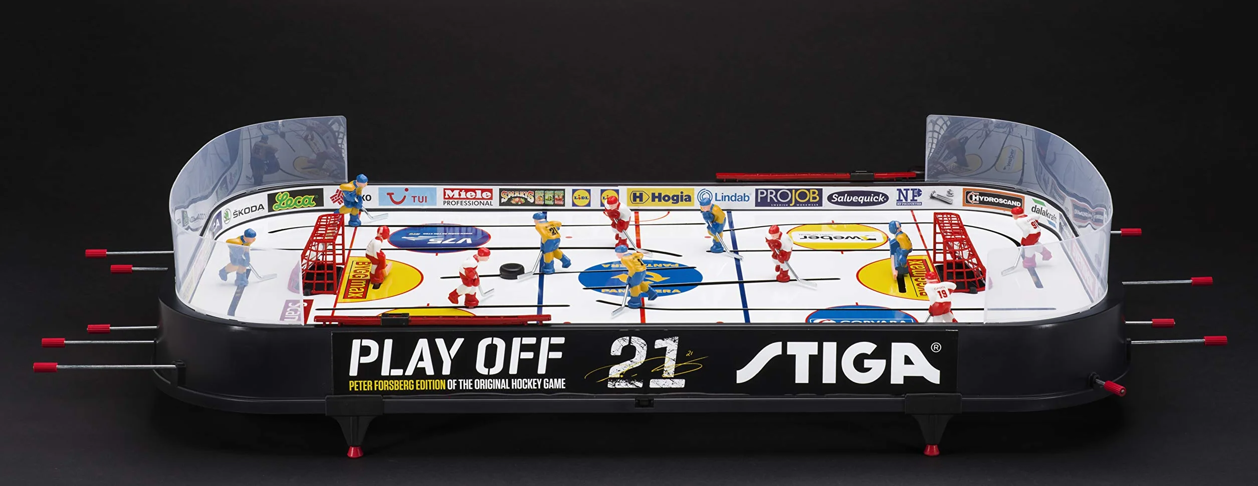Stiga - Juego de Mesa de Hockey sobre Hielo Play Off 21 Suecia-Canadá, Negro/Blanco, 96 x 50 cm