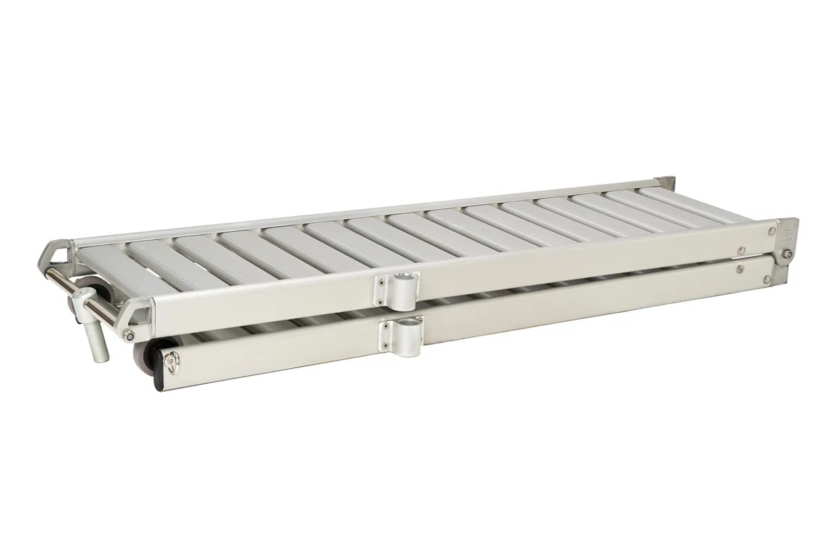 Pasarela de Aluminio para Barco Plegable en Dos tramos, 2 Metros de Longitud, con Ruedas.