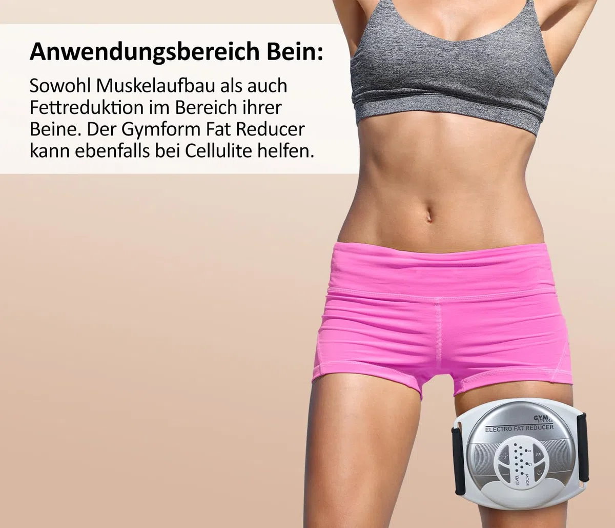 Genius GYMFORM Electro Fat Reducer EMS - Dispositivo de Entrenamiento 3 en 1 para Brazos, piernas, Abdominales, tonificador, musculación para Hombres y Mujeres, Set de 6 Piezas.