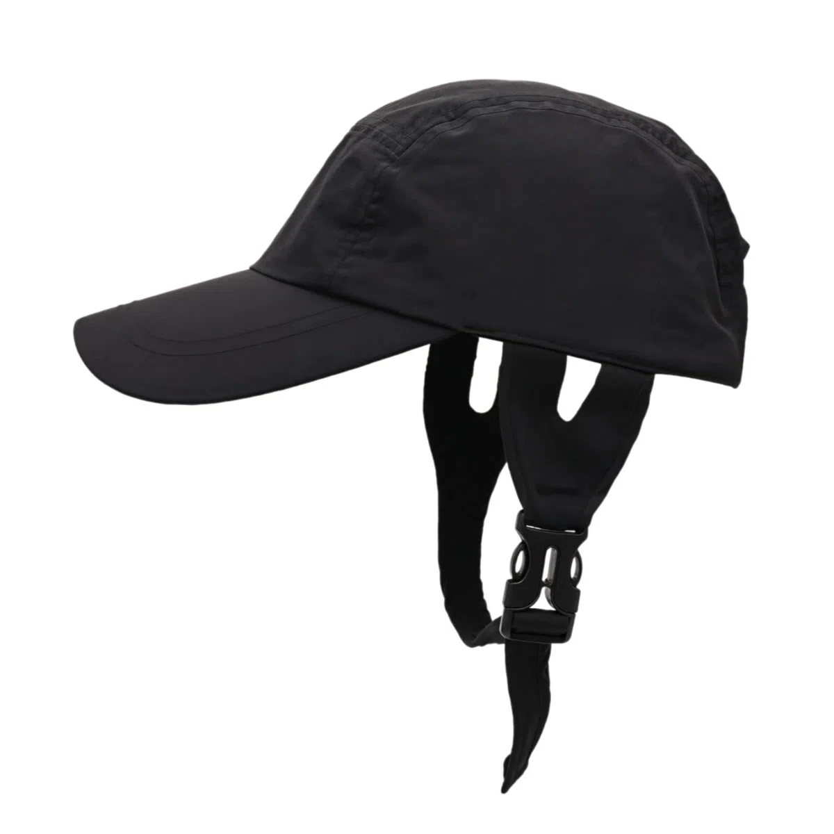 Casco de surf ligero con correa para la barbilla, gorra de protección solar ajustable para deportes acuáticos, sombrero negro para hombres y mujeres, ideal para kayak y vela