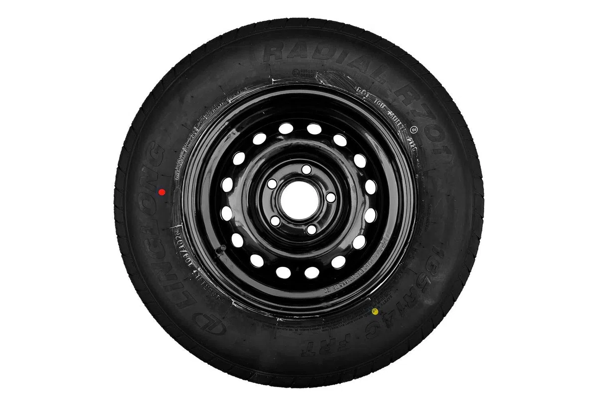 UNITRAILER Rueda para Remolque Pesado 185/80 R14C de Alta Estabilidad y 900 kg, Llanta de Acero Negra 5.5Jx14"H2 5x112 ET:30, Neumático Reforzado LINGLONG 104/102N