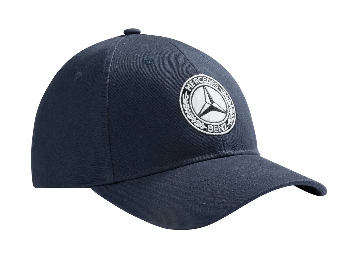 Mercedes-Benz Gorra de la colección MB Classic Collection para Hombre | Gorra para Hombre en Color Azul de algodón | Azul Marino, Blanco Roto