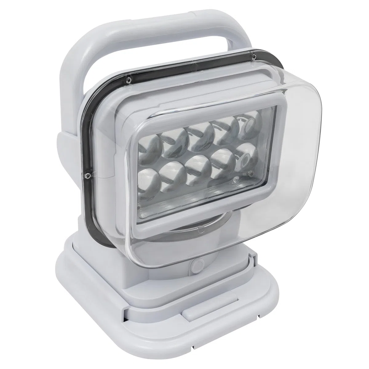Foco LED de trabajo, luz de trabajo, mando a distancia, giratorio, 50 W, para camping, exteriores, barcos, coches, iluminación de 600 m, color blanco