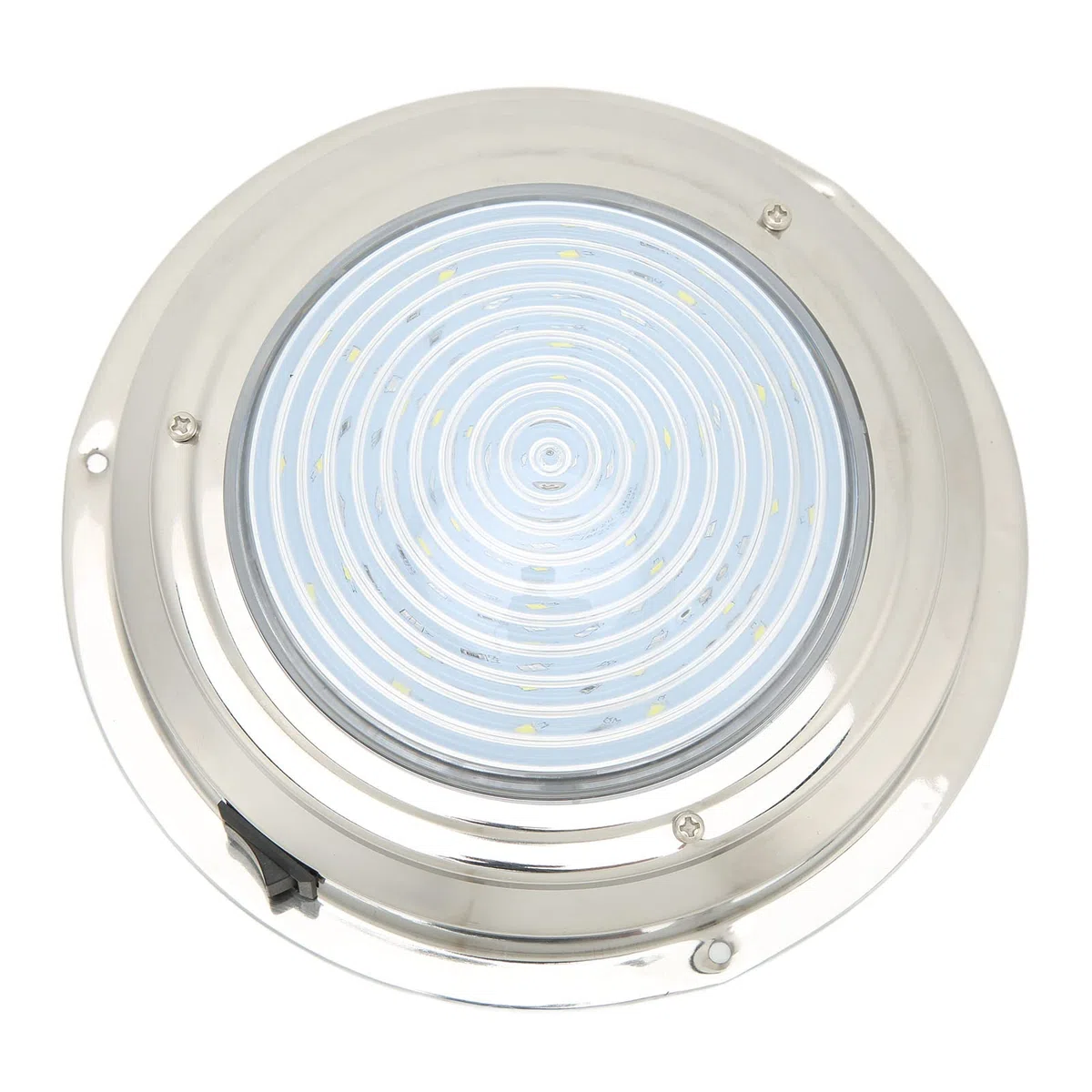 Tbest Luz de Cortesía LED para Barcos Acero Inoxidable 316 18 Cuentas de Lámpara Alto Brillo IP65 12 V Iluminación Interior Marina Redonda para RV Yate Cabina Baño Pasillo (Luz Blanca y Luz Roja)