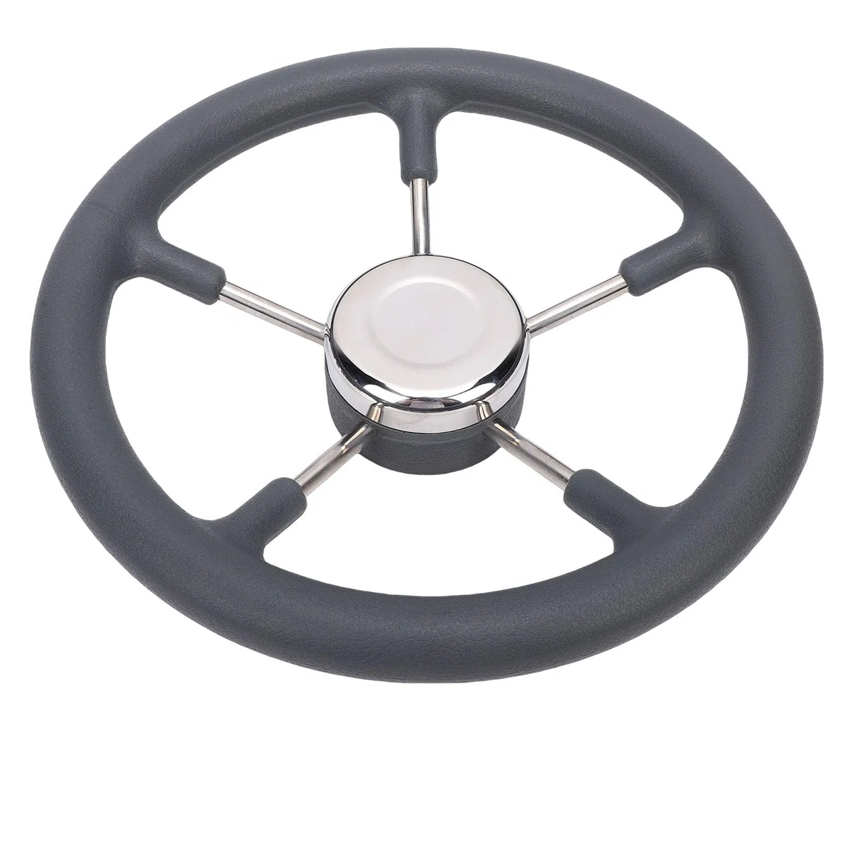 Tbest Volante para Barco de Acero Inoxidable de 13 Pulgadas, Dirección para Barco de Acero Inoxidable Estilo DestroyerRueda con Empuñadura de Espuma, 5 Radios, ángulo de 15 Grados