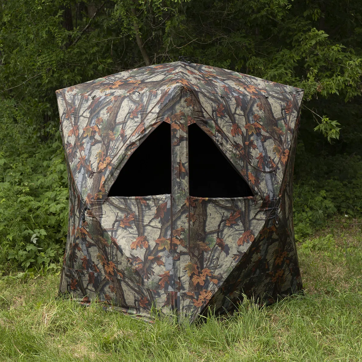 Barronett Blinds Prowler 300, persiana de caza portátil, persiana de cubo alto, disparar mientras estás de pie, ligera, para 2 personas, bosque de sendero de sangre, 80 x 75 x 75 pulgadas, PR300BT