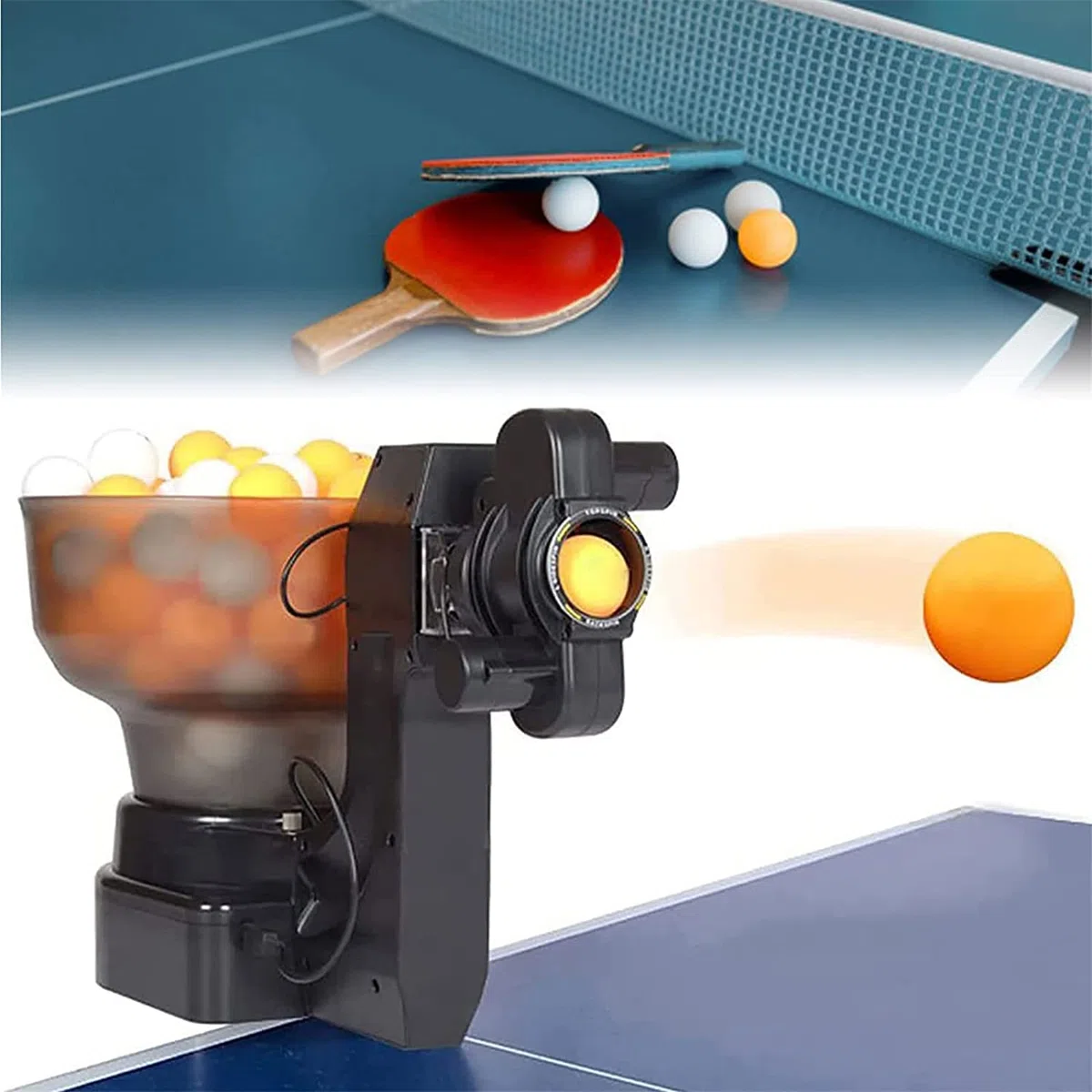 Robot de Tenis de Mesa La máquina de Pelotas de Ping Pong Sirve Pelotas de Ping Pong de regulación de 40 mm Máquina automática de Tenis de Mesa para Entrenador en Solitario para Principiantes