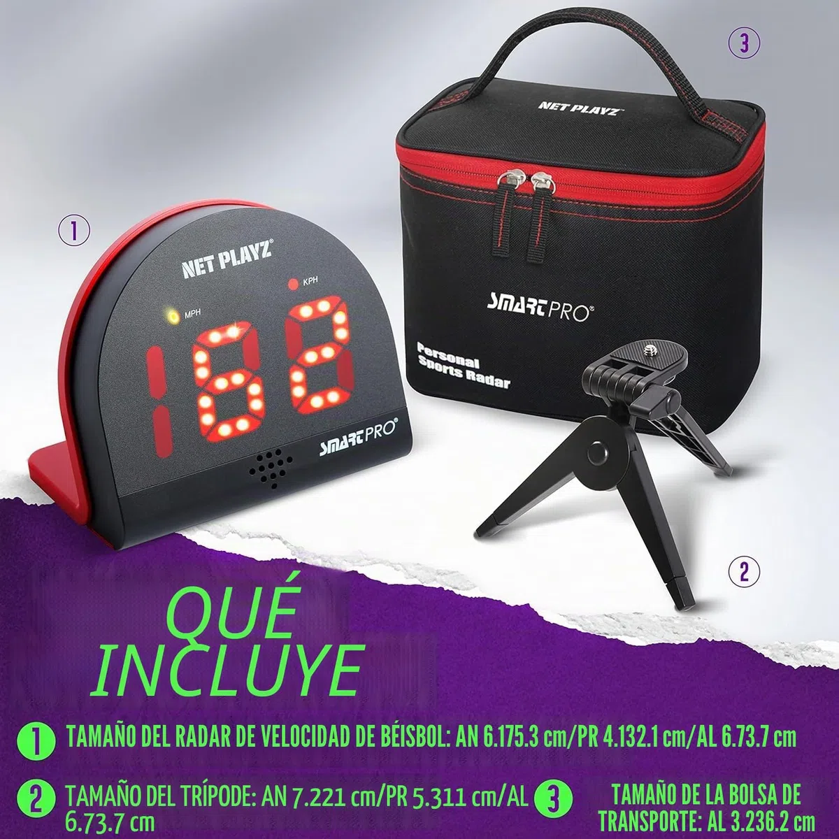 Radares de fútbol, Equipo de Entrenamiento de sensores de Velocidad (Pistolas de Radar Manos Libres, Pistolas de Velocidad de Disparo, Regalos de fútbol, Gadget de Alta tecnología y Equipo para