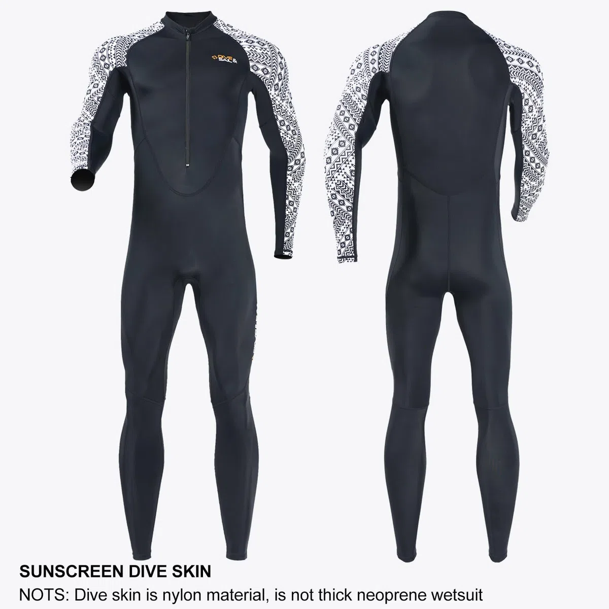 Dive Skin - Protector de erupción de cuerpo completo para mujeres y hombres, traje de baño deportivo con cremallera frontal, una pieza para buceo, surf, kayak