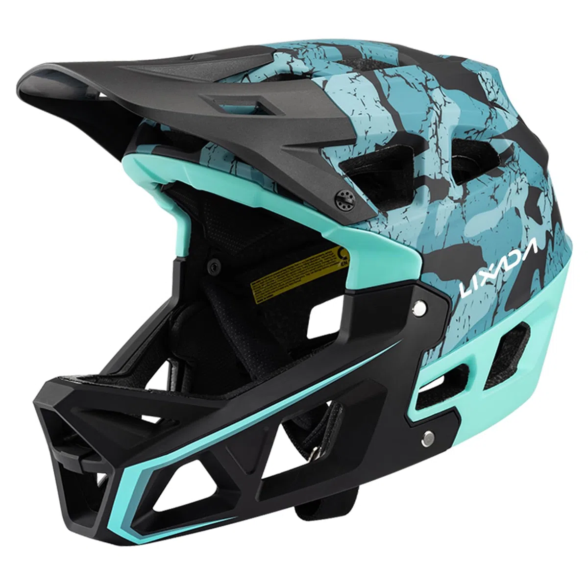 Lixada Casco integral para adulto, bicicleta de montaña, carreras de descenso, casco MTB para bicicleta de montaña