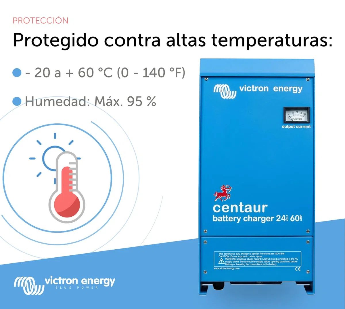 Victron Energy Centaur 24-Voltios 60 amperiosCargador de Batería de 3 Bancos