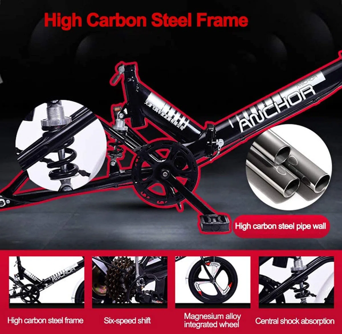 Bicicleta Plegable Frenos De Disco De Cambio Bicicleta Pequeña Adecuado para Caminos De Montaña Y Caminos De Lluvia Y Nieve Aleación De Aluminio Bicicleta Plegable 20 Pulgadas D,20 in