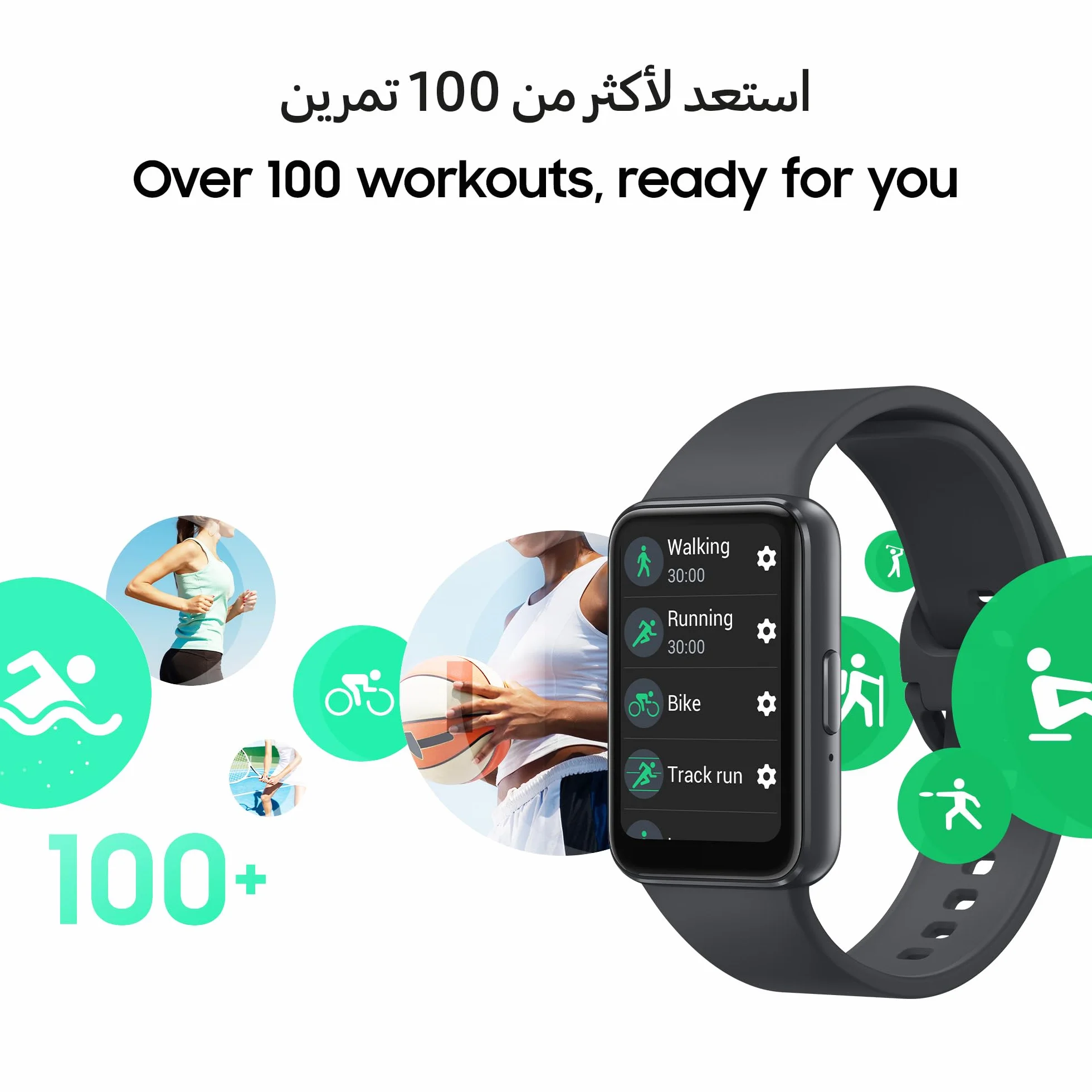 Samsung Galaxy Fit3 - Banda de Fitness Ligera y Elegante, batería de 13 días, más de 100 Ejercicios y Seguimiento del sueño, Gris Oscuro (Negro)