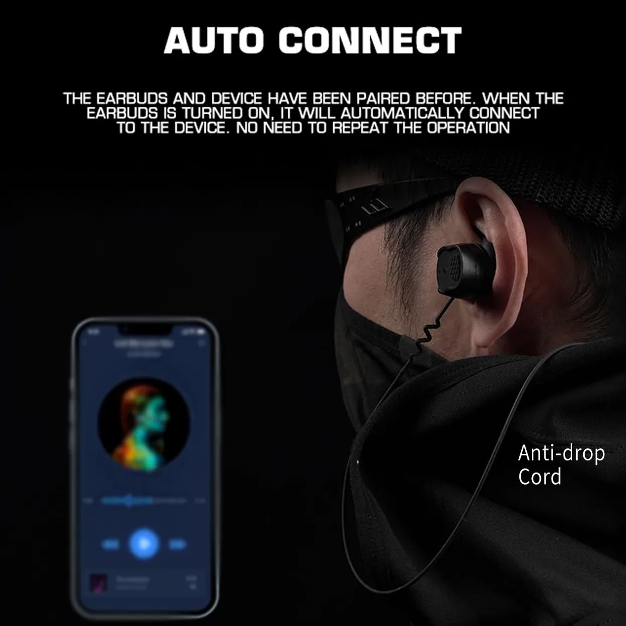 Auriculares Tácticos Bluetooth 5.3 con ANC 80dB Y Cancelación 0.5ms - Protección Auditiva para Caza/Polígono - 8H Batería Y Controles para Guantes