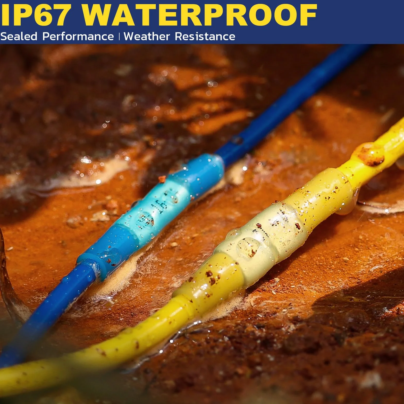 Conectores termorretráctiles Haisstronica de 330 piezas: kit de conectores de cable de crimpado eléctrico a prueba de agua de grado marino, cobre rojo estañado
