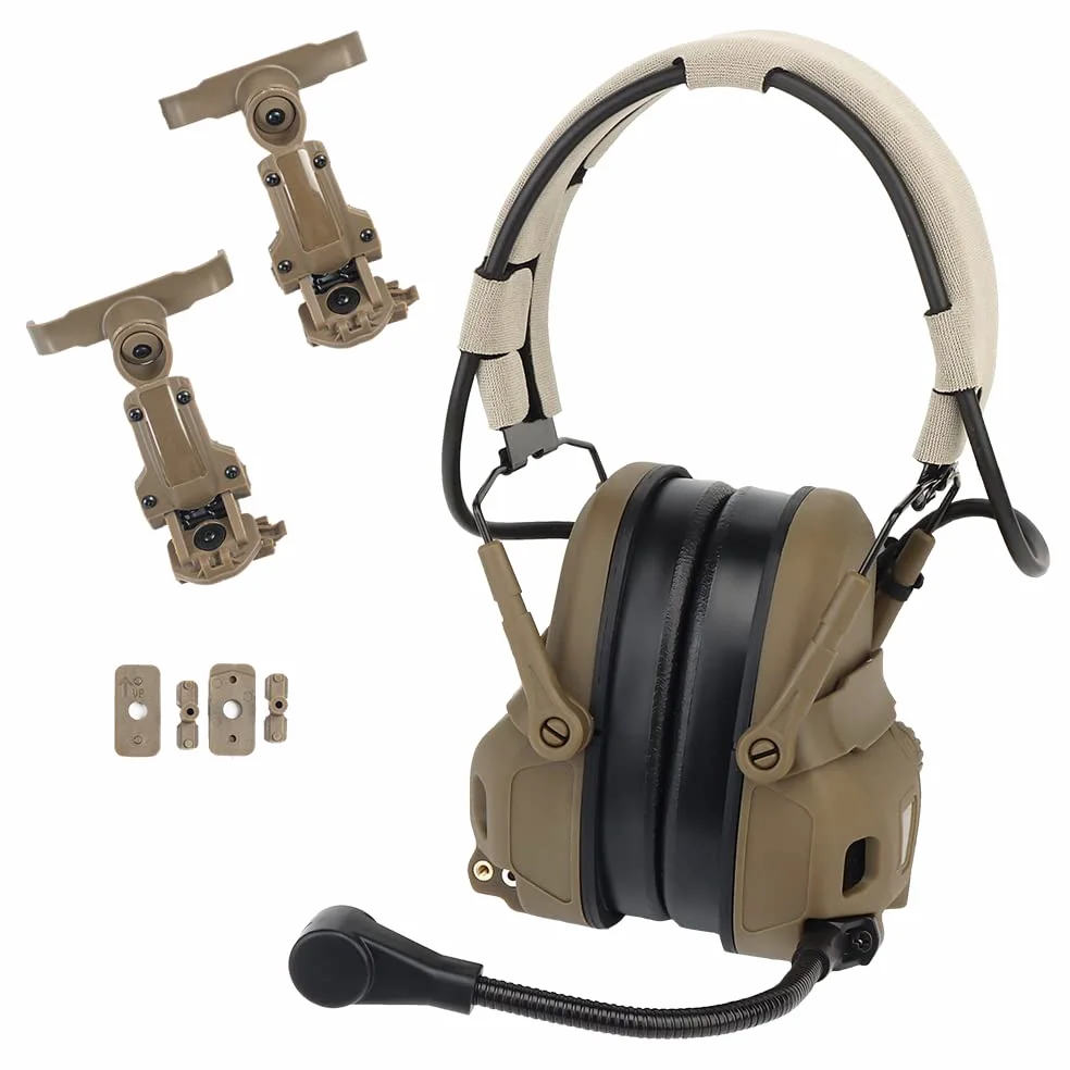 ACEXIER Auriculares Tácticos Militares Caza Tiro Reducción de Ruido Auriculares para Ops Core ARC y Wendy M-LOK Casco Montado en la Cabeza Doble Uso