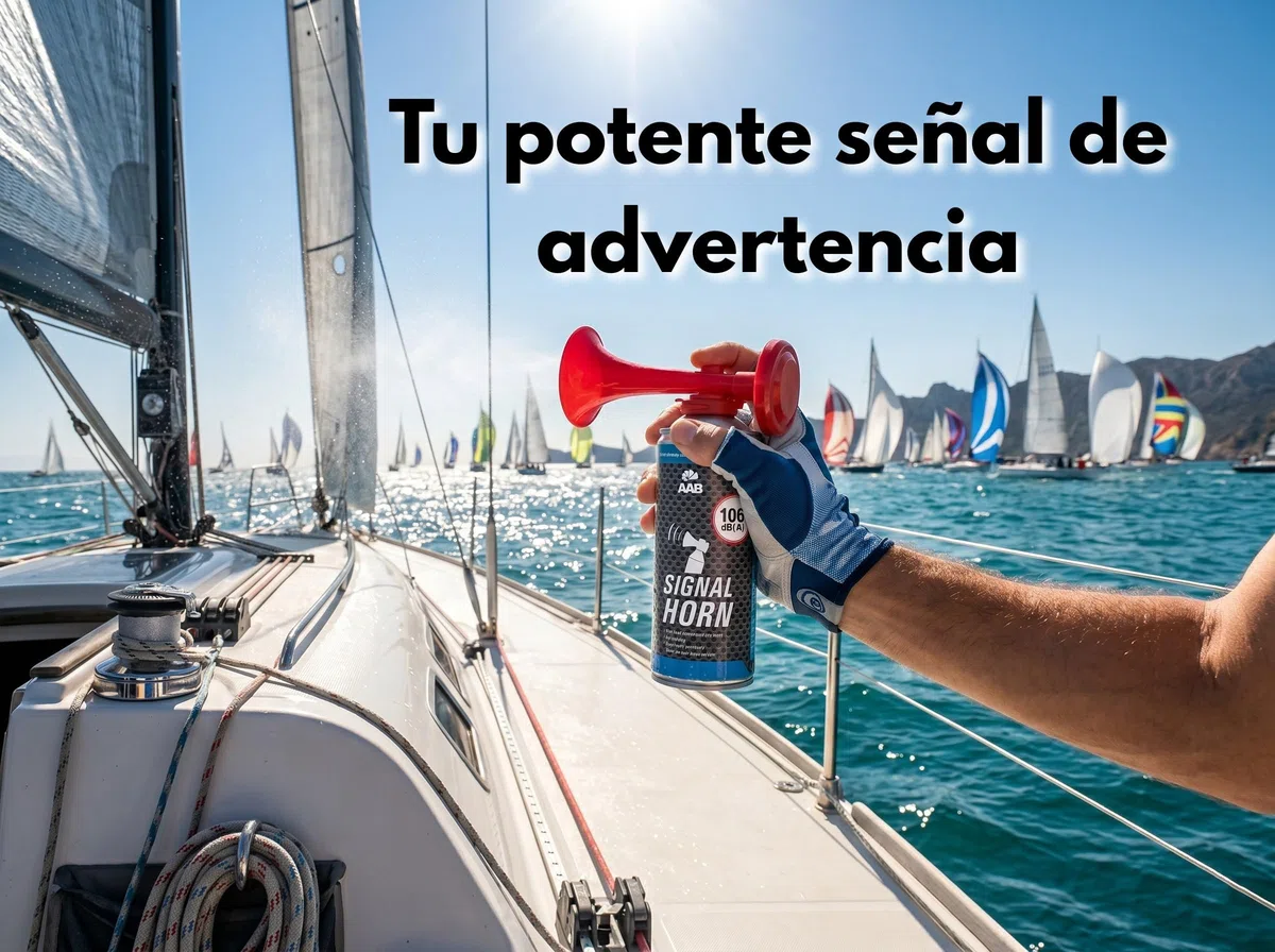 AABCOOLING 2X Signal Horn 106 dB(A) - hasta 120 señales, Silbato de Señal Fuerte, Bocina Barco, Bocinas de Aire, Deportes acuáticos, Bocina Sirena, Sirena de Niebla para Barco, Náutica, Spray
