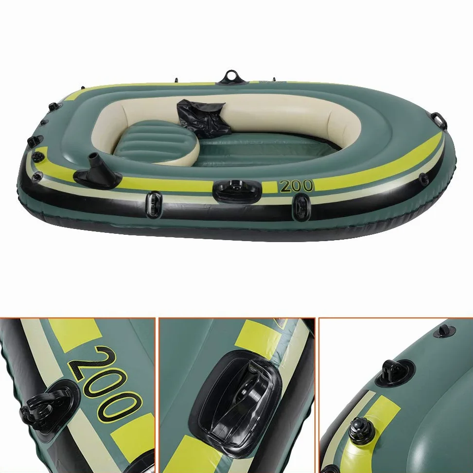 Bote Inflable para 1 Persona, PVC Alta Resistencia, 55 kg, Adultos y Niños, 109 x 87 x 66 cm, Aerodeslizador, Barco de Pesca Con Cuerda, Kayak para Deportes