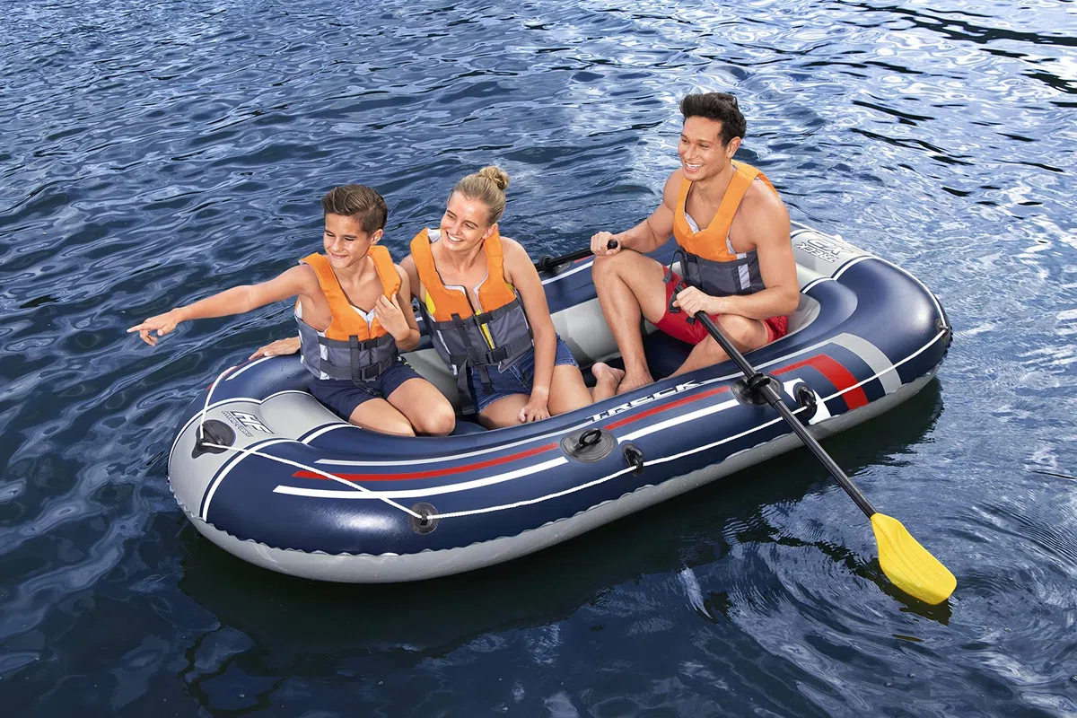 Bestway Hydro-Force - Barca raft naviga para 2 personas, con remos y bomba de pie
