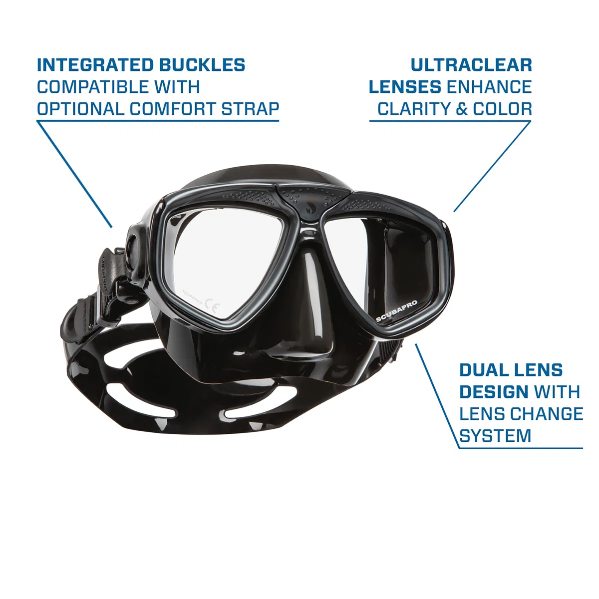 Scubapro - Juego de regulador para bucear en Agua fría Unisex, Color Negro
