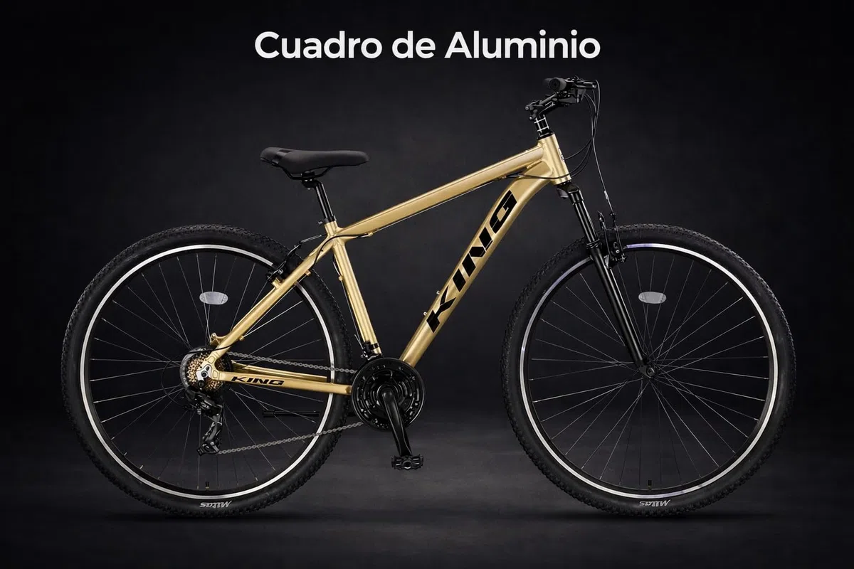 Bicicleta montaña Adulto 29 Pulgadas | Cuadro de Aluminio + 21 Velocidades Shimano + Suspensión Delantera con Bloqueo + Frenos V-Break | Bicicleta montaña Segura y Resistente