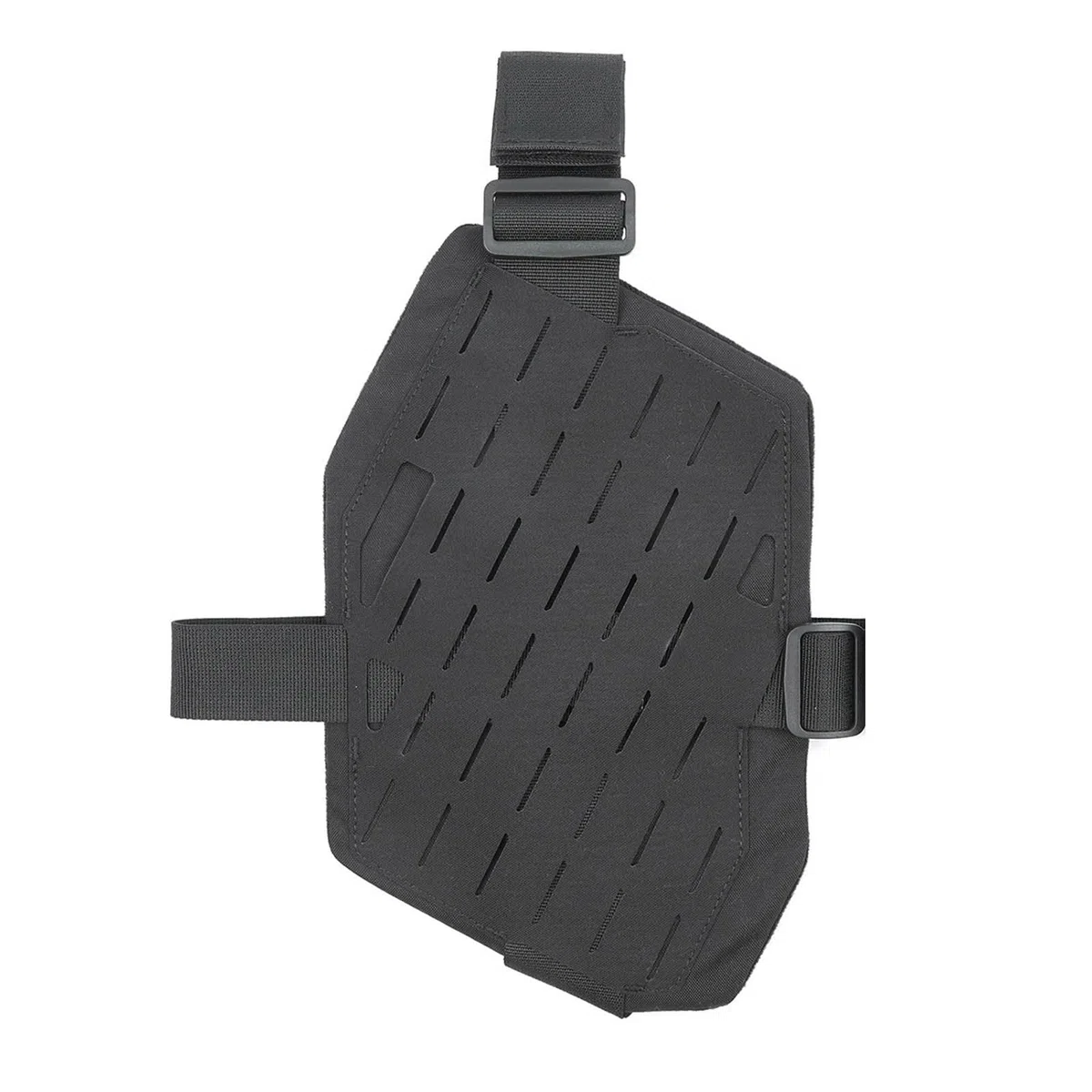 Plataforma Táctica MOLLE para Pierna Izquierda, Cortada con Láser. Panel Ajustable para Pierna Izquierda con Cinturón y Correas Ajustables para El Muslo